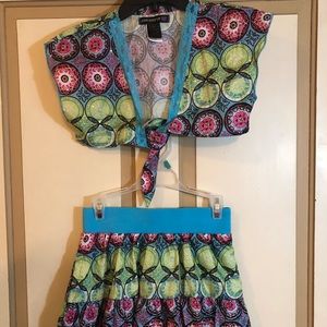 Two piece skirt & top set, size S (7/8)